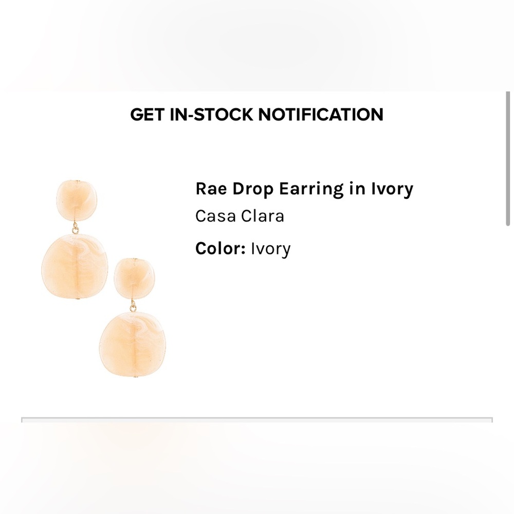 Rae Drop Earring Ivory color by casa Clara